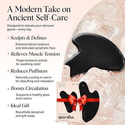 kitsch Stainless Steel Gua Sha - Matte Black