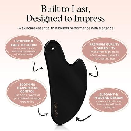 kitsch Stainless Steel Gua Sha - Matte Black