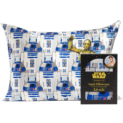 kitsch Star Wars™ & Kitsch Satin Pillowcase in R2-D2 & C-3PO