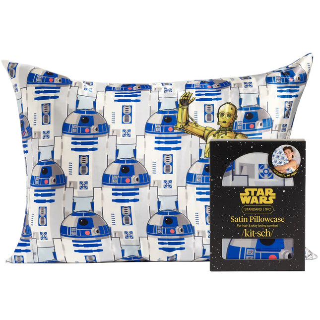 kitsch Star Wars™ & Kitsch Satin Pillowcase in R2-D2 & C-3PO