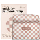 kitsch Terracotta Checker XL Hair Towel Wrap