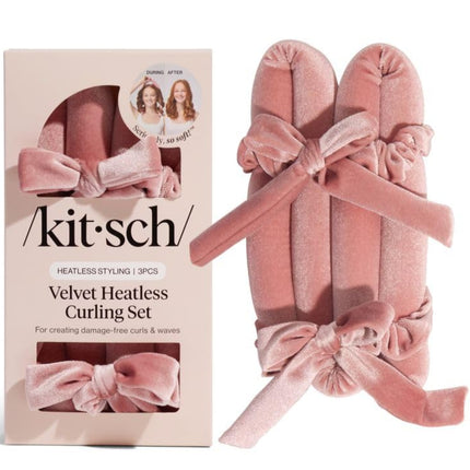 kitsch Terracotta Velvet Heatless Curling Set