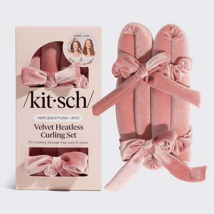 kitsch Terracotta Velvet Heatless Curling Set