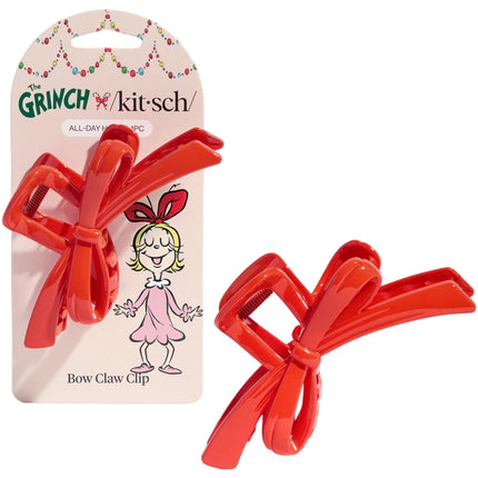 kitsch The Grinch x Kitsch Red Bow Claw Clip