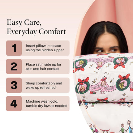 kitsch The Grinch x Kitsch Satin Pillowcase in Cindy Lou Who