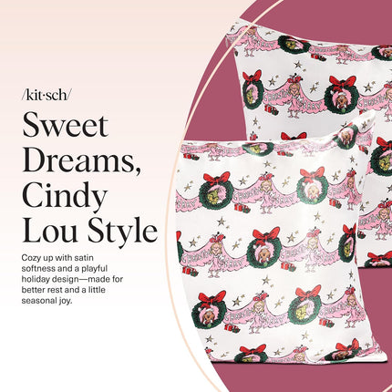 kitsch The Grinch x Kitsch Satin Pillowcase in Cindy Lou Who
