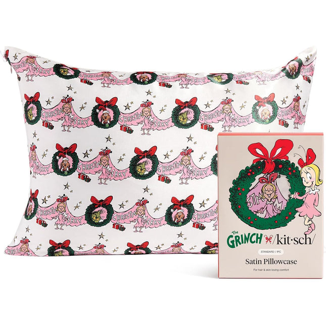 kitsch The Grinch x Kitsch Satin Pillowcase in Cindy Lou Who