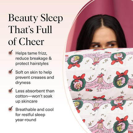 kitsch The Grinch x Kitsch Satin Pillowcase in Cindy Lou Who