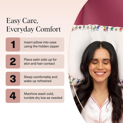 kitsch The Grinch x Kitsch Satin Pillowcase in Whoville