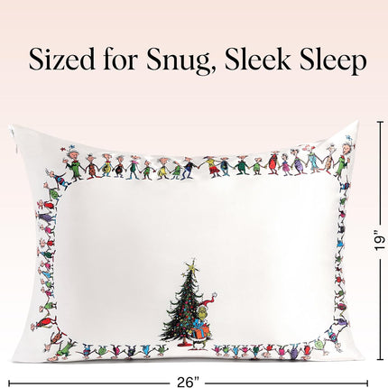 kitsch The Grinch x Kitsch Satin Pillowcase in Whoville