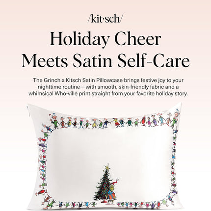 kitsch The Grinch x Kitsch Satin Pillowcase in Whoville
