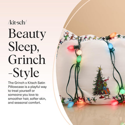 kitsch The Grinch x Kitsch Satin Pillowcase in Whoville - King