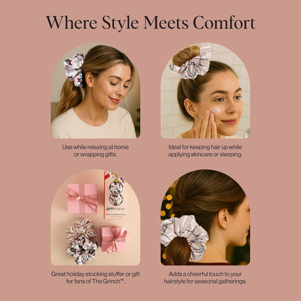 kitsch The Grinch x Kitsch Satin Pillow Scrunchies® in Cindy Lou Who