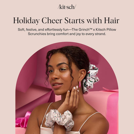 kitsch The Grinch x Kitsch Satin Pillow Scrunchies® in Cindy Lou Who