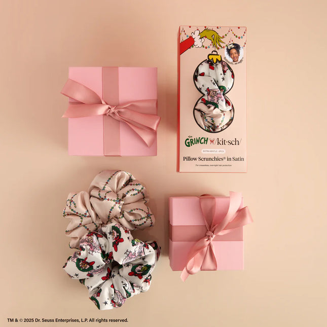 kitsch The Grinch x Kitsch Satin Pillow Scrunchies® in Cindy Lou Who