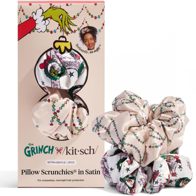 kitsch The Grinch x Kitsch Satin Pillow Scrunchies® in Cindy Lou Who