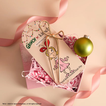 kitsch The Grinch X Kitsch Gold Bow French Hair Pin