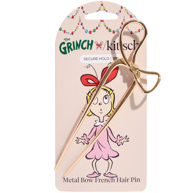 kitsch The Grinch X Kitsch Gold Bow French Hair Pin
