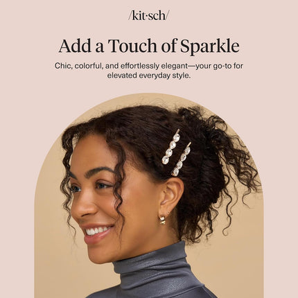 kitsch White Gemstone Bobby Pins