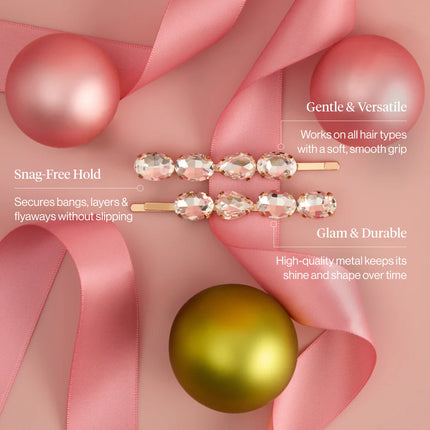 kitsch White Gemstone Bobby Pins