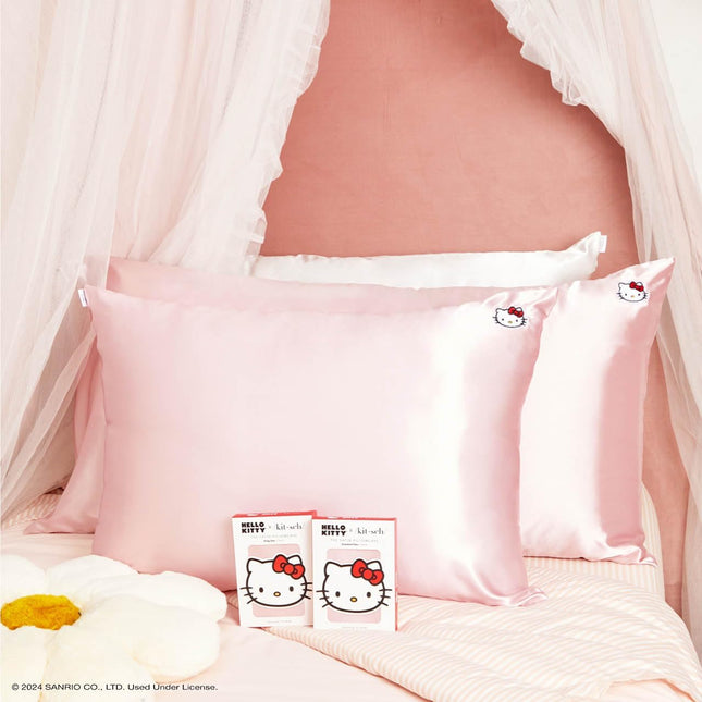 kitsch x Hello Kitty Satin Pillowcase in Pink Hello Kitty Face - King