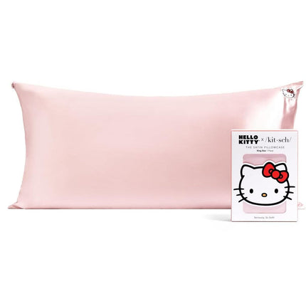 kitsch x Hello Kitty Satin Pillowcase in Pink Hello Kitty Face - King