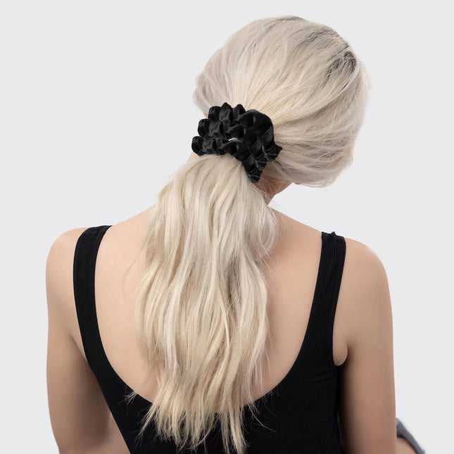 kitsch Black Satin Sleep Scrunchies 5pc Set