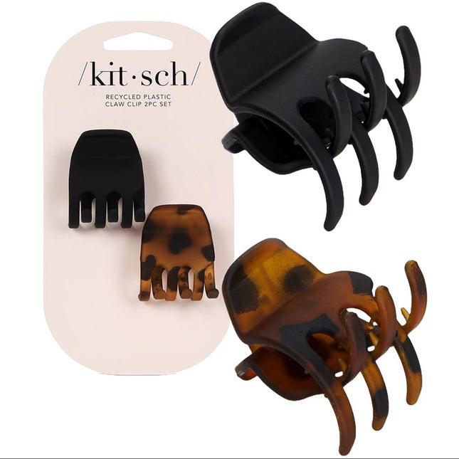 kitsch Eco-Friendly Medium Claw Clips 2pc set - Black