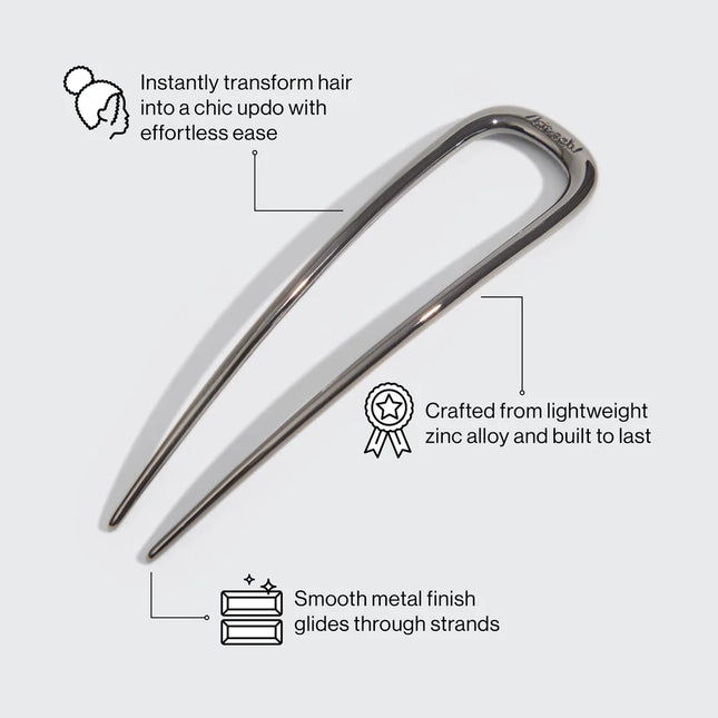 kitsch French Hair Pin - Hematite