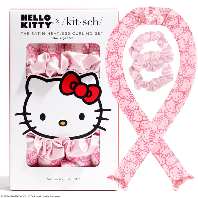 kitsch Kitsch x Hello Kitty XL Heatless Curling Set - Pink Hello Kitty Faces