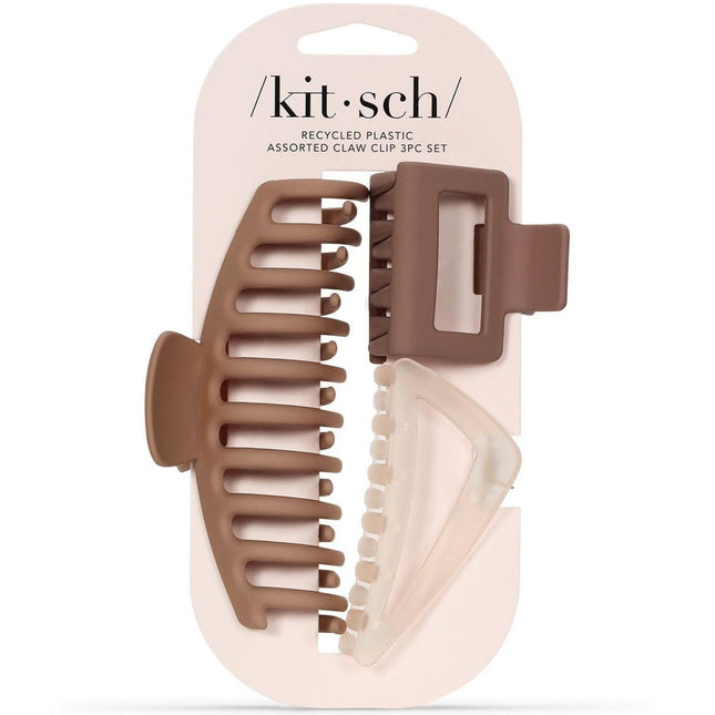 kitsch Neutral Assorted Claw Clips 3pc Set