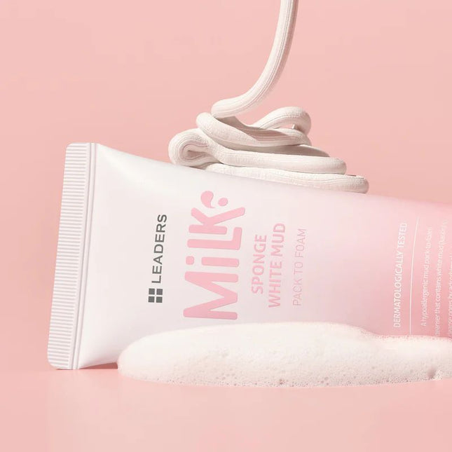 Leaders Cosmetics USA Leaders Milk Sponge White Mud Pack to Foam