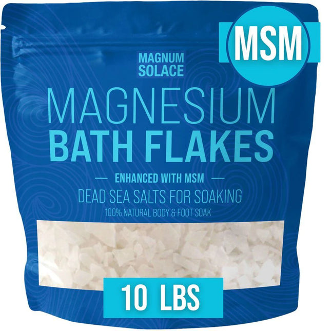 Magnum Solace Magnesium Bath Flakes with MSM, 10 LBS