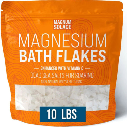 Magnum Solace Magnesium Bath Flakes with Vitamin C, 10 LBS