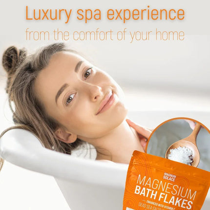 Magnum Solace Magnesium Bath Flakes with Vitamin C, 10 LBS