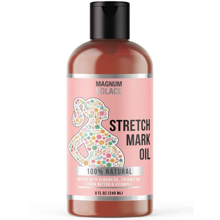Magnum Solace Stretch Mark Oil – 100% Natural Belly Oil for Pregnancy with Cocoa Butter