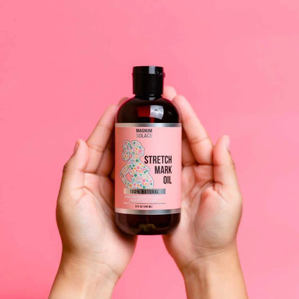 Magnum Solace Stretch Mark Oil – 100% Natural Belly Oil for Pregnancy with Cocoa Butter