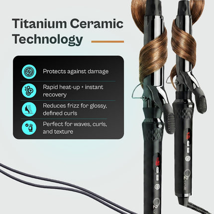 O2 Professional O2Texture Titanium Ceramic Interchangeable Curling Iron Set