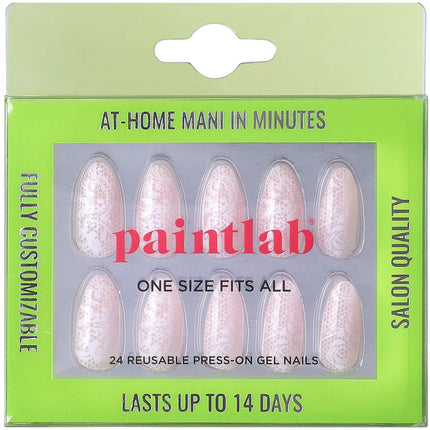 Paint Lab Beige Lace Almond Press-on Nails