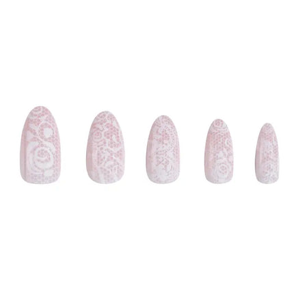 Paint Lab Beige Lace Almond Press-on Nails