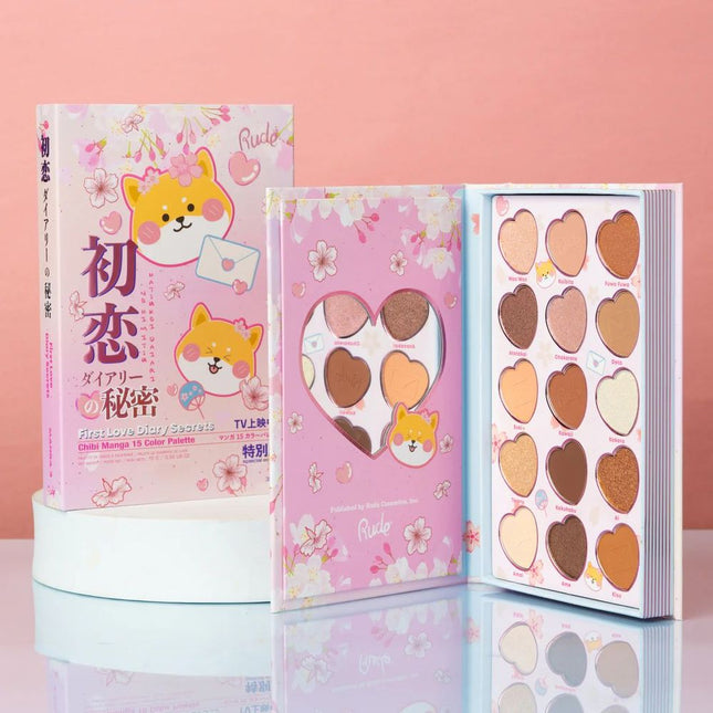 Rude Cosmetics Chibi Manga Collection 15 Color Palette - First Love Diary Secrets