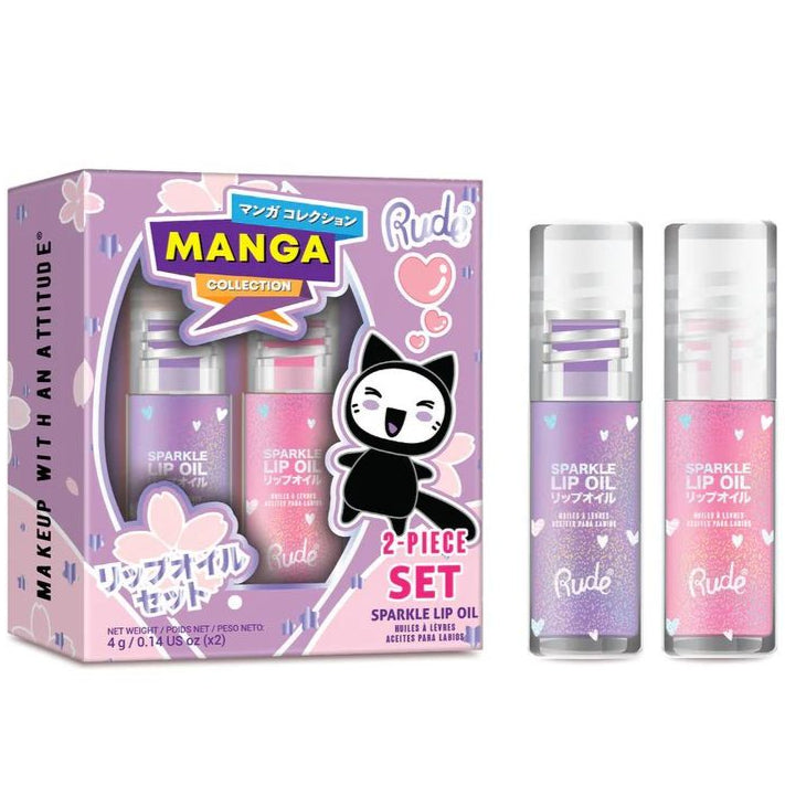 Manga Collection Sparkle Lip Oil Duo By Rude Cosmetics HB Beauty Bar manga-collection-sparkle-lip-oil-duo-by-rude-cosmetics-hb-beauty-bar