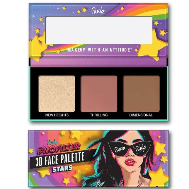 Rude Cosmetics NoFilter 3D Face Palette - Stars