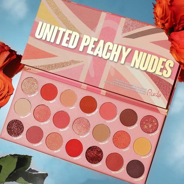 Rude Cosmetics United Peachy Nudes - 21 Pressed Pigment & Shadows Palette