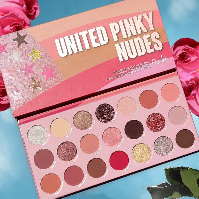 Rude Cosmetics United Pinky Nudes - 21 Pressed Pigment & Shadows Palette