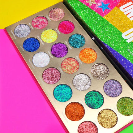 Rude Cosmetics United Shades of Glitter - 21 Pressed Glitter Eyeshadow Palette