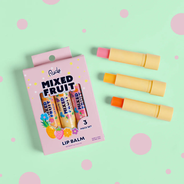 Rude Cosmetics Mixed Fruit Lip Balm Trio - Tropical