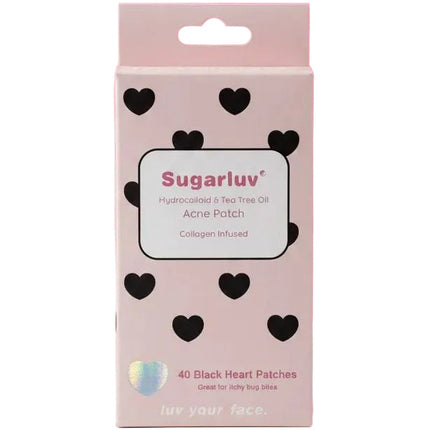 Sugarluv Hydrocolloid & Tea Tree Oil Acne Patch 40ct - Black Hearts