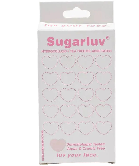 Sugarluv Hydrocolloid + Tea Tree Oil Acne Patches 40ct Holographic Hearts