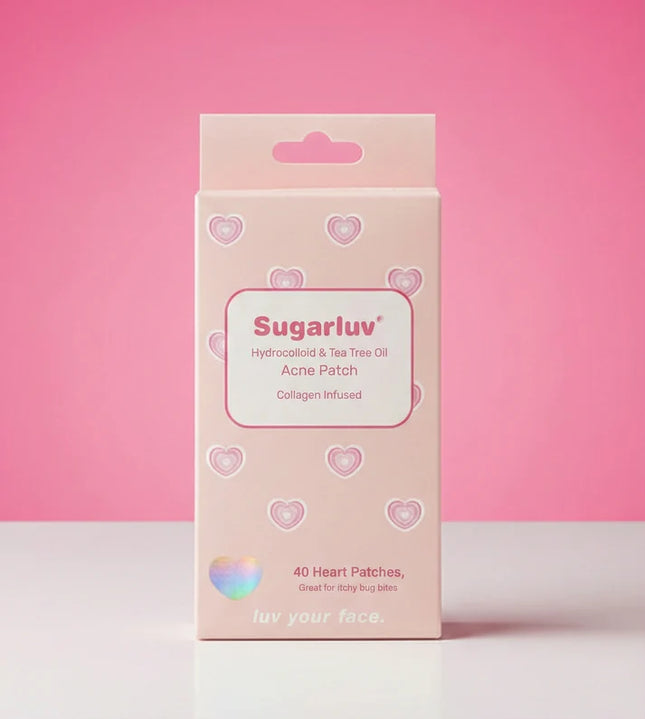 Sugarluv Hydrocolloid & Tea Tree Oil Acne Patch 40ct - Kaleidoscope Hearts